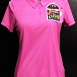 ladies sport pink short sleeve polo embroidered slot machine